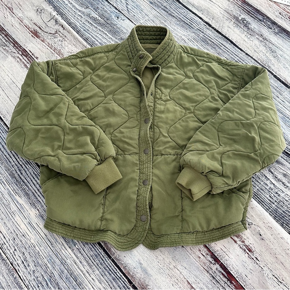 BLANK NYC Olive Green Quilted Women's Bomber Jacket - Picture 2 of 8